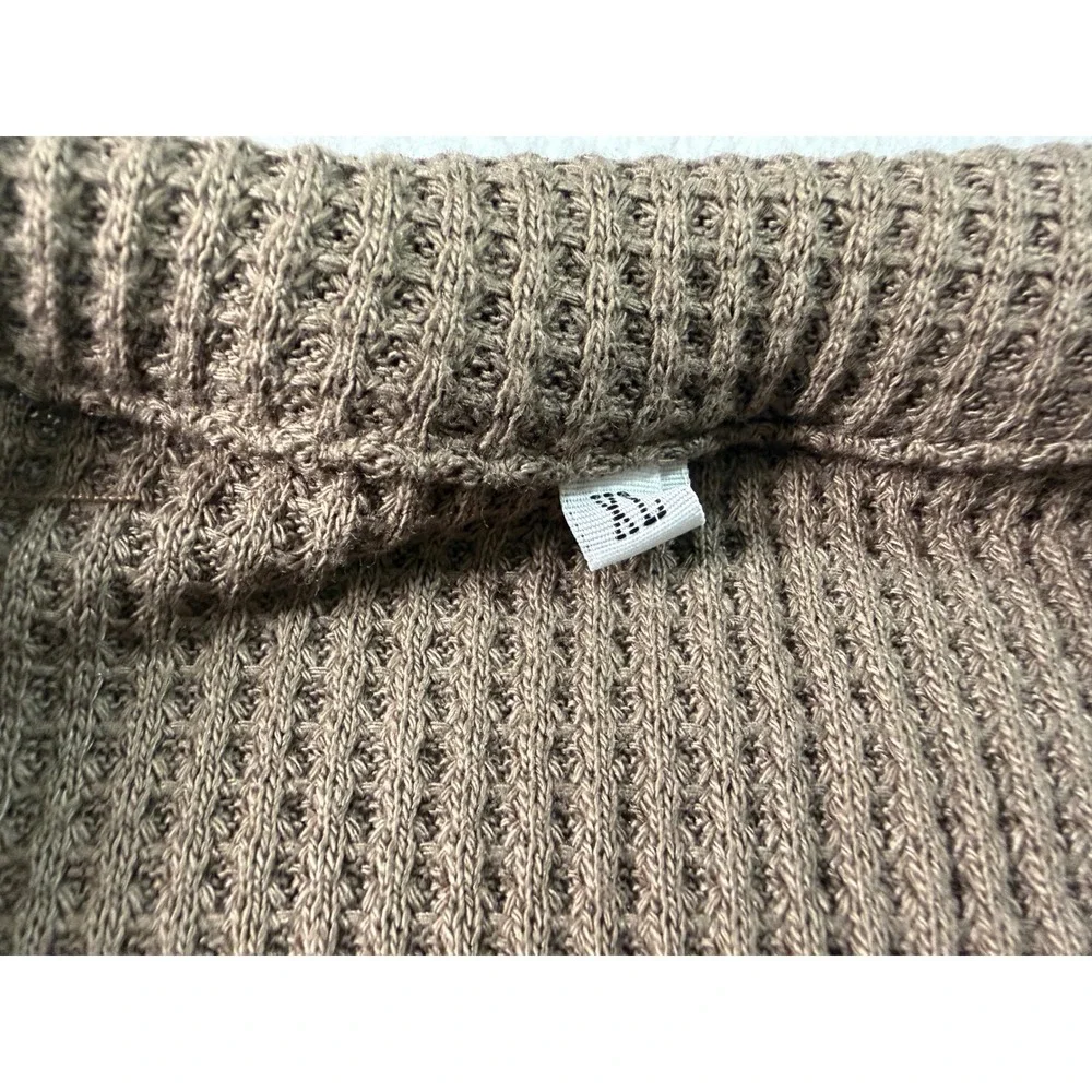 Womens Lightweight Waffle Knit‎ Shacket Brown Oversized Button Down XL NWT - Picture 3 of 12